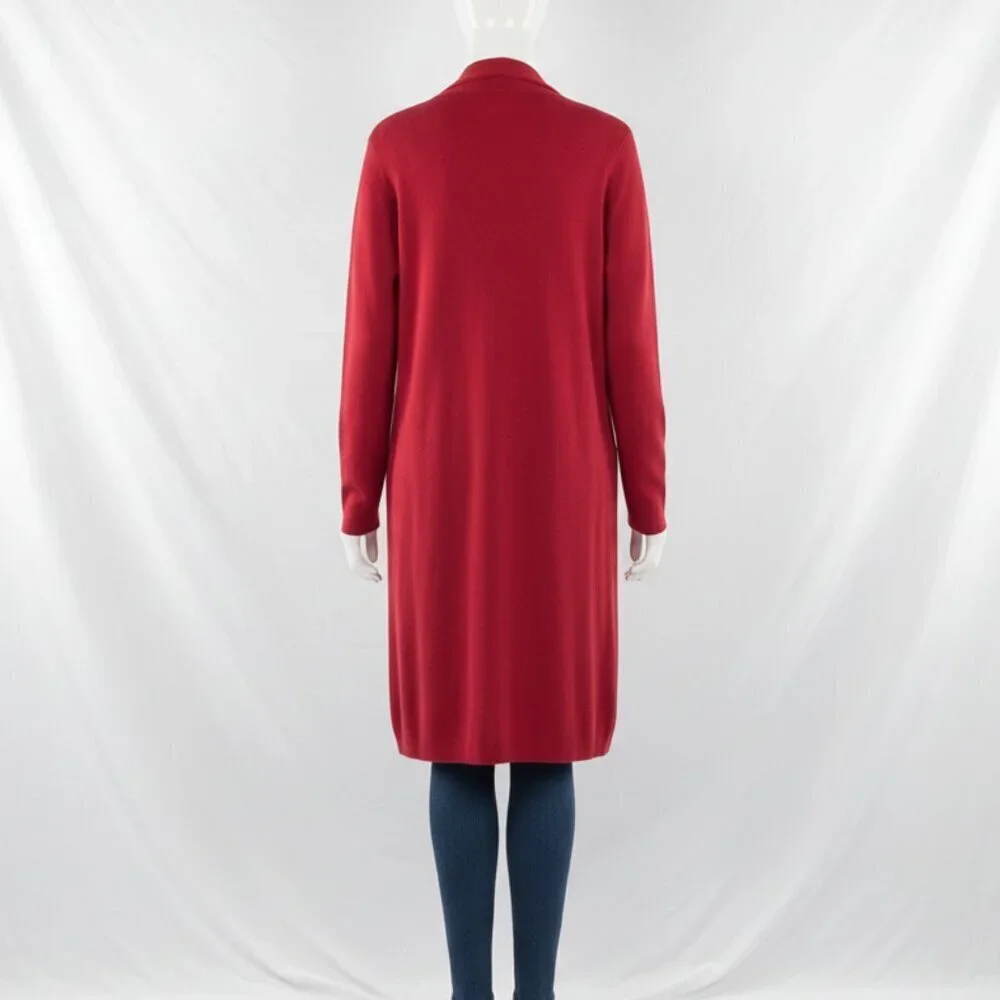 NWOT Chico's Women's Chunky Collared Red Duster Cardigan L